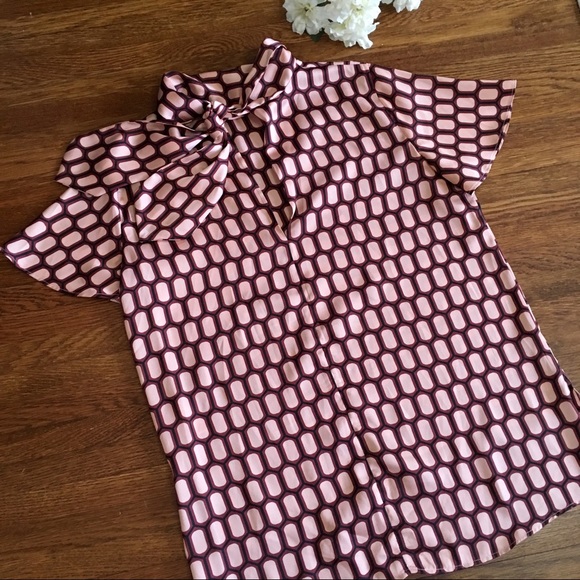 Zara Tops - Zara Woman M high collar tie neck blouse mod